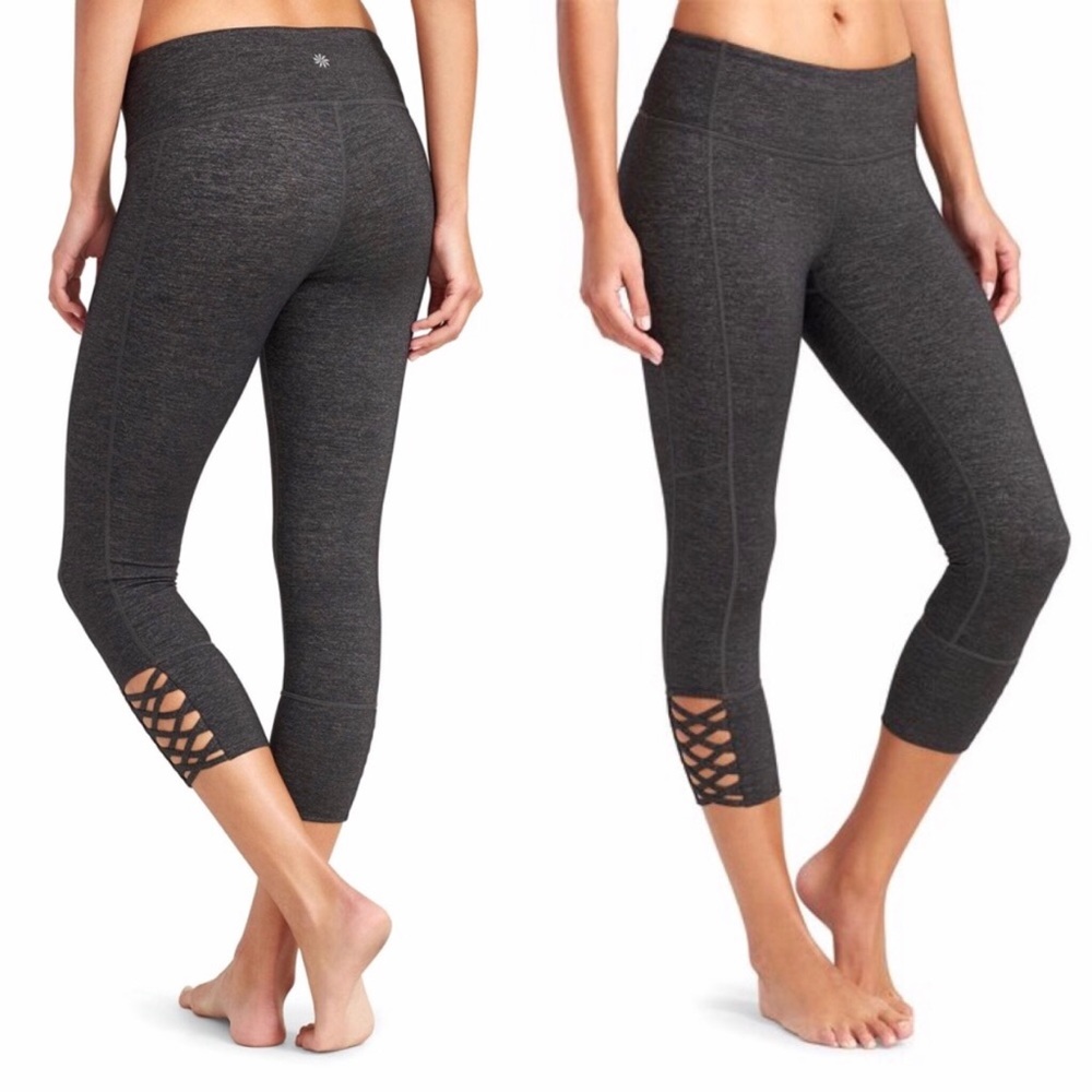 Athleta Mind Over Matter Lattice Crop Leggings